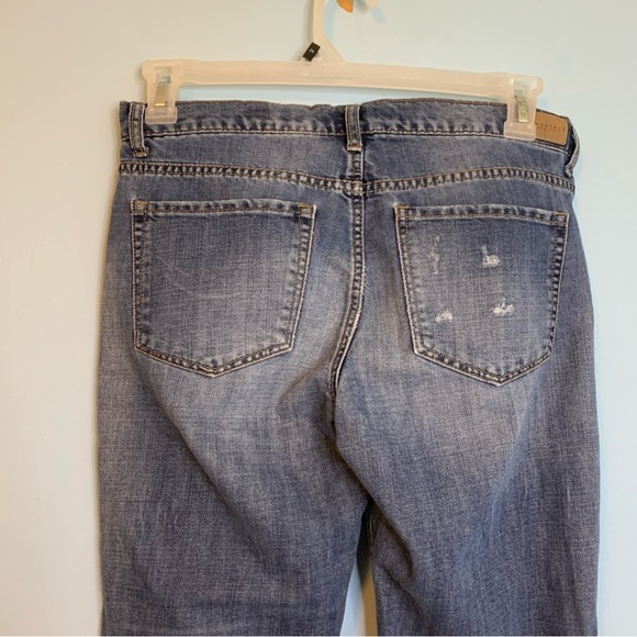 Aeropostale Boyfriend medium wash distressed mid rise relaxed baggy ankle jean 4 - Picture 6 of 9